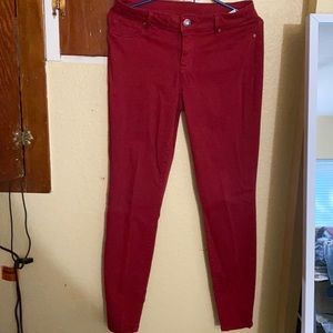 Red jeggings maurices size M